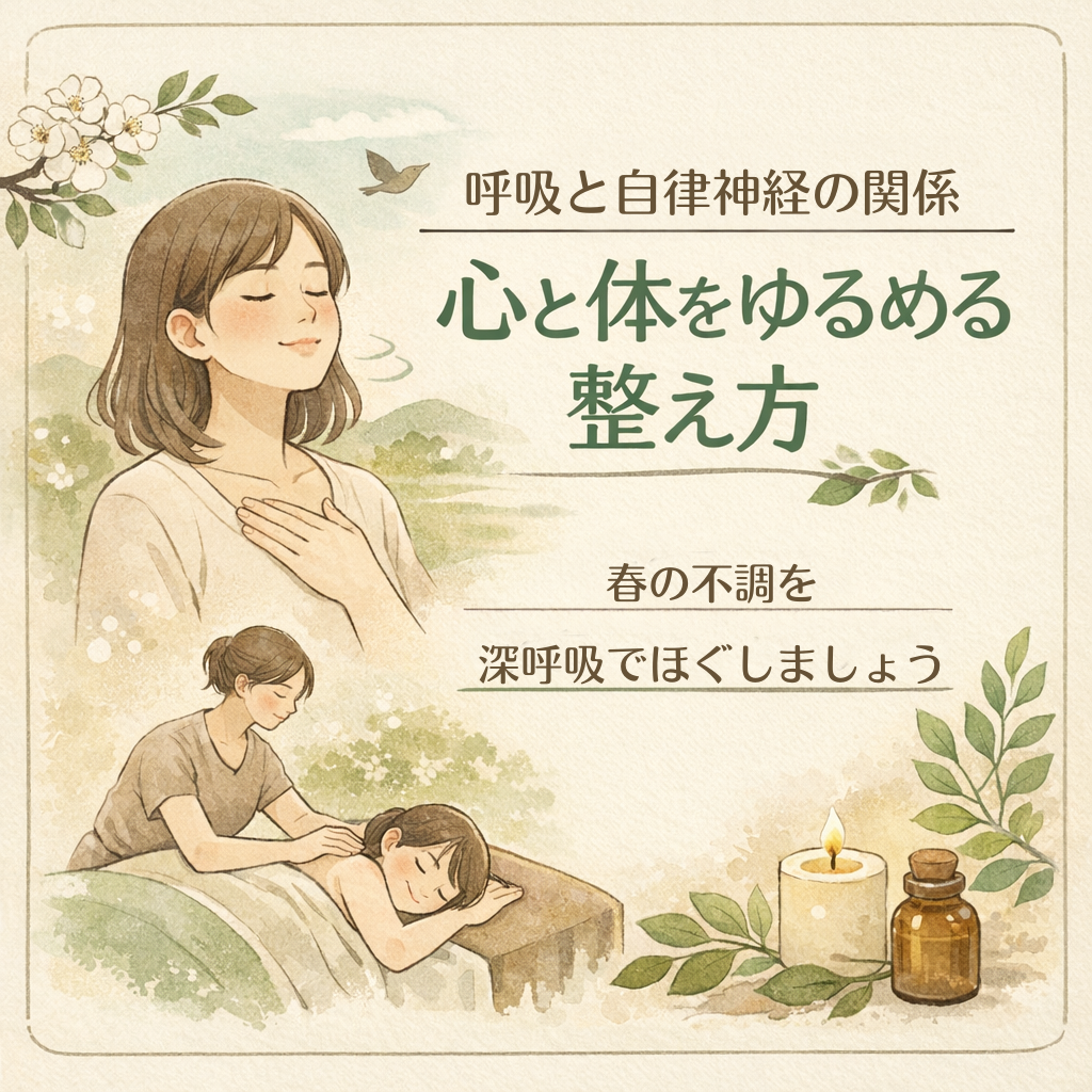 瀬戸市・尾張旭市・長久手市から通えるリラクゼーション｜春の不調を深呼吸で整えるイメージ画像
