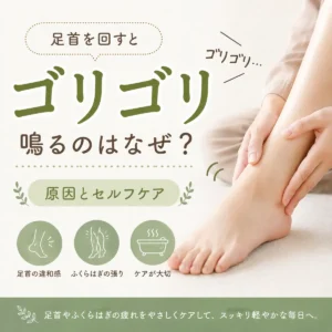 足首を回した時の音と足まわりの疲れについて紹介するシエスタ瀬戸西店のイメージ