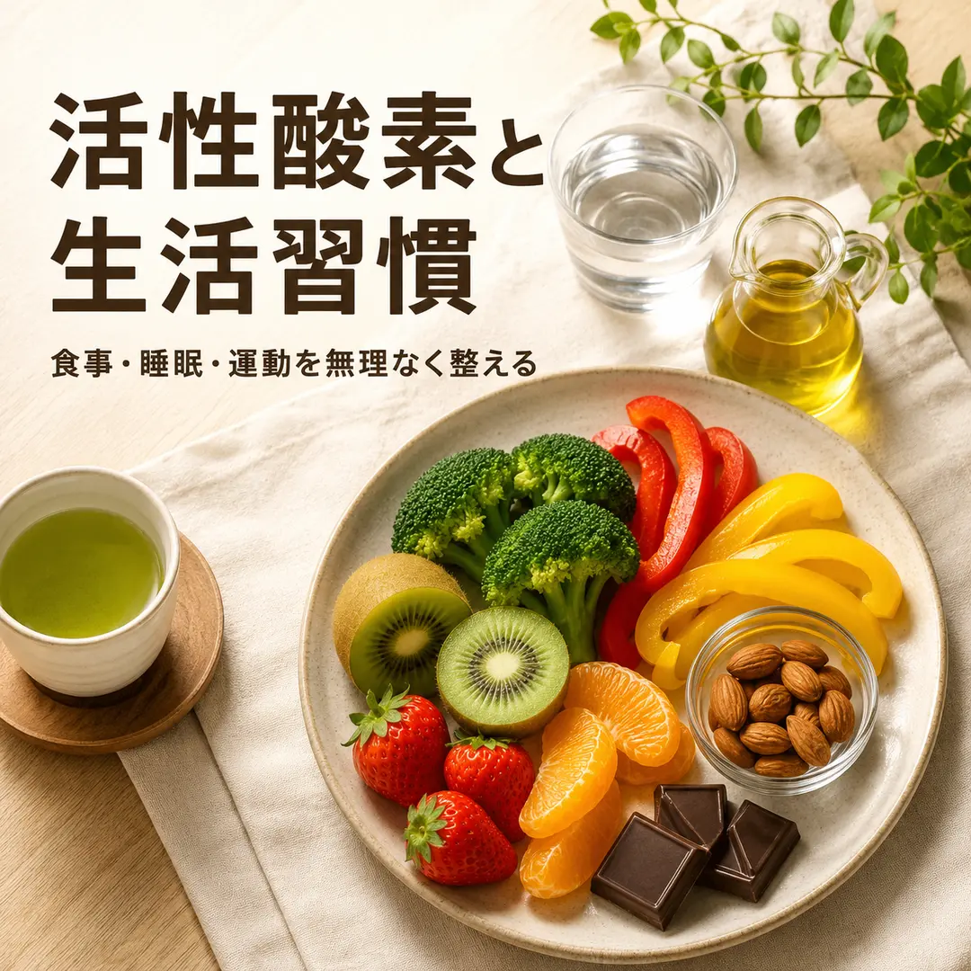 活性酸素と食事・睡眠・運動などの生活習慣を紹介するリラクゼーションルーム シエスタ瀬戸西店のイメージ