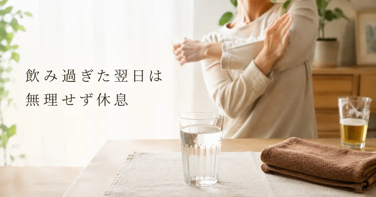 お酒の翌日に感じる肩の重さ