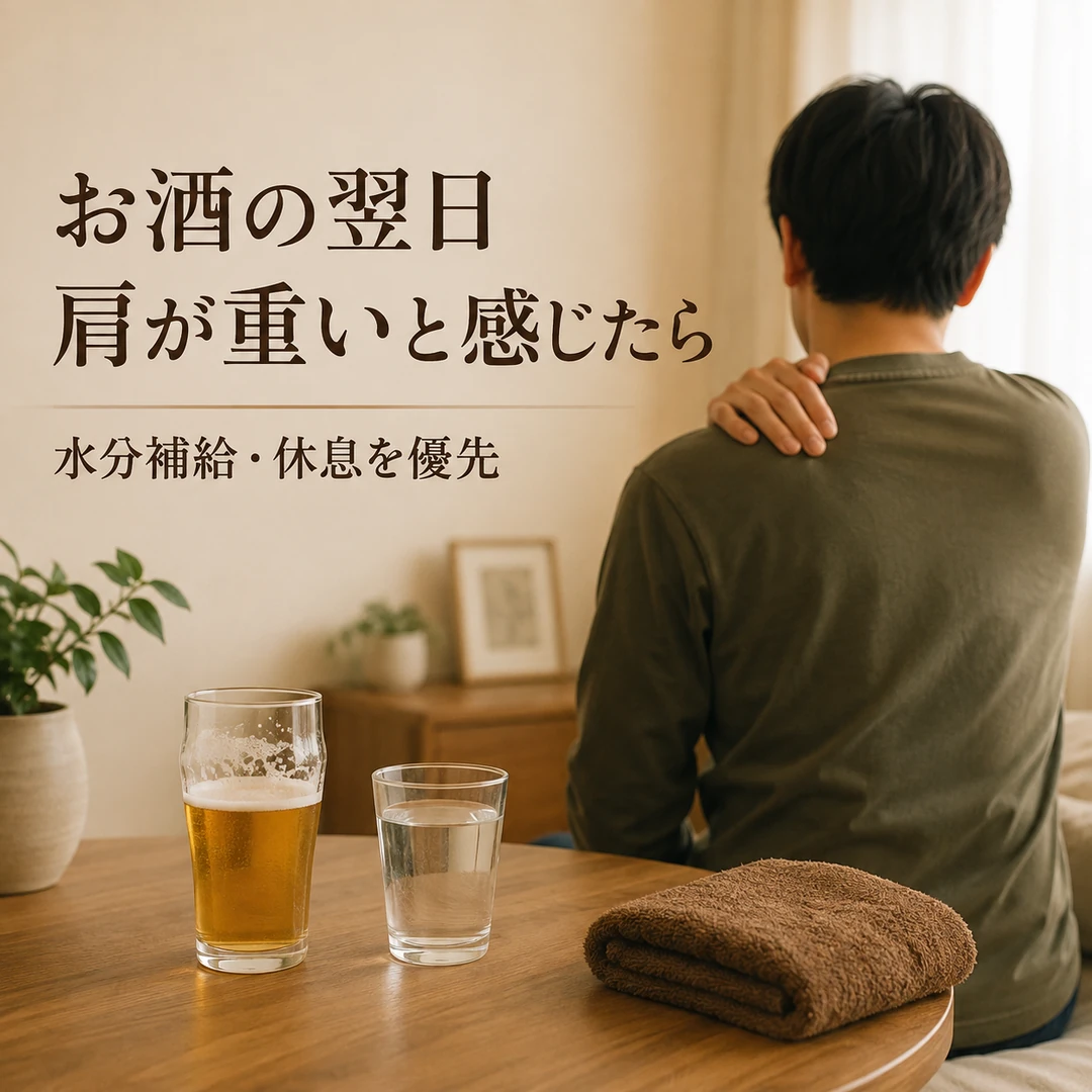 瀬戸市のリラクゼーションルーム シエスタ瀬戸西店｜お酒の翌日に感じる肩の重さと水分補給・休息