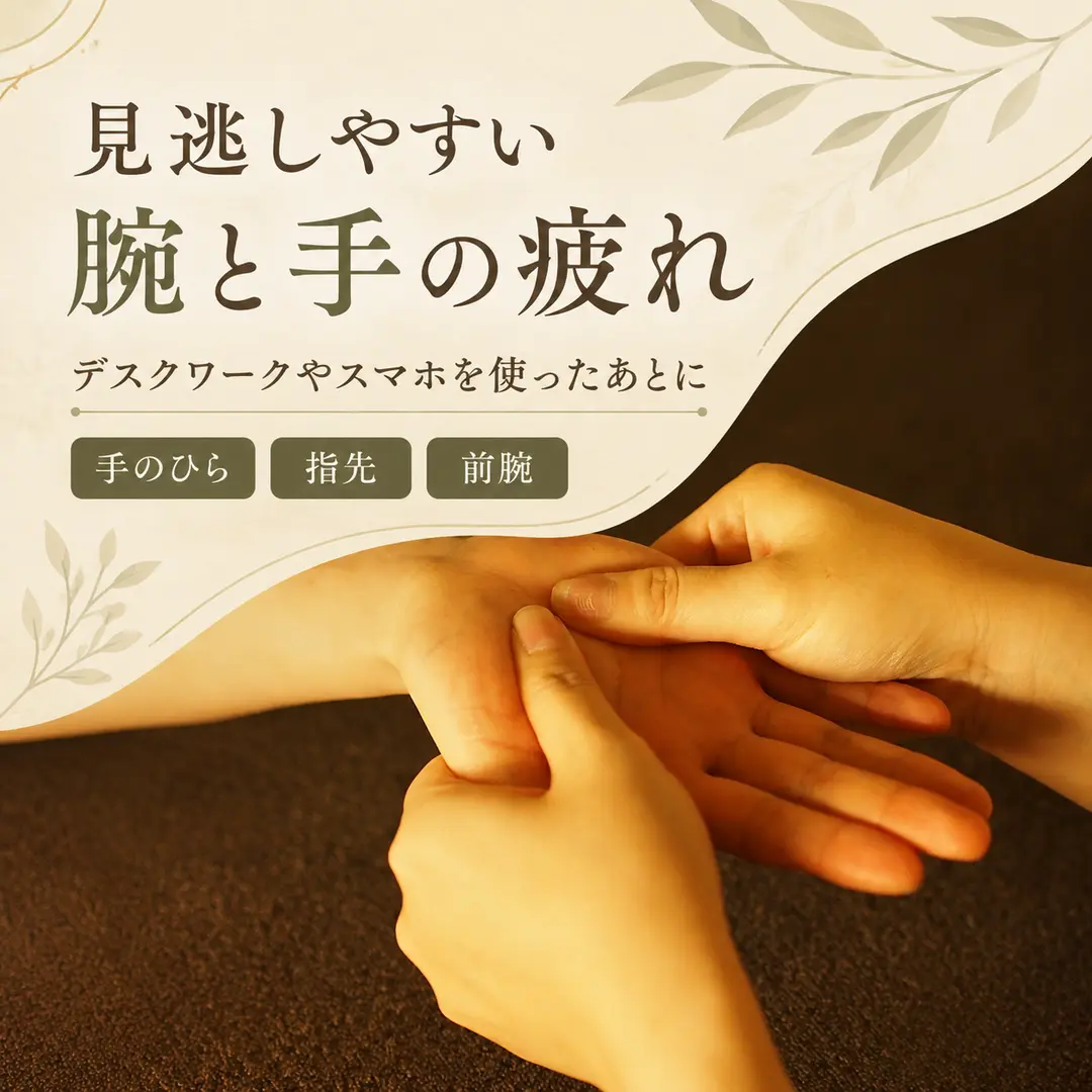 手のひらをやさしく施術するハンドケアの実際の施術風景｜リラクゼーションルーム シエスタ瀬戸西店