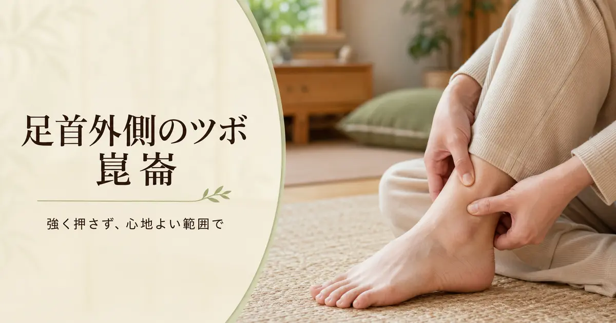 足首外側のツボ「崑崙」