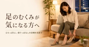 瀬戸市のリラクゼーションルーム シエスタ瀬戸西店｜立ちっぱなしや座りっぱなしによる足のむくみを見直すイメージ