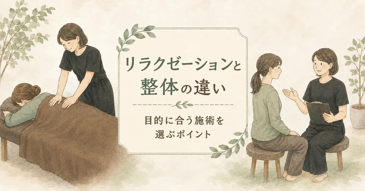 リラクゼーションと整体の違い